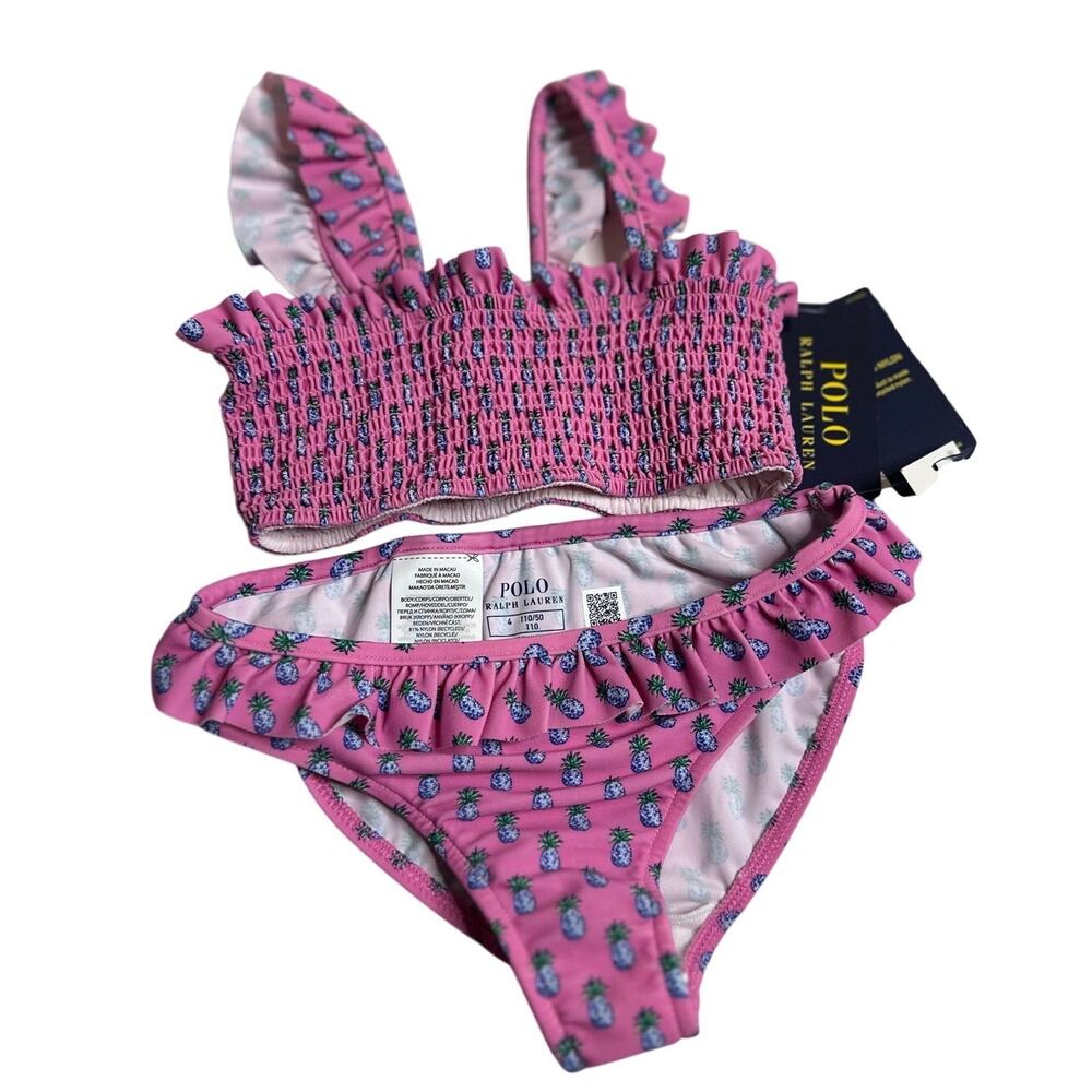 4T GIRLS RALPH LAUREN POLO BIKINI NWT 2 PC SET